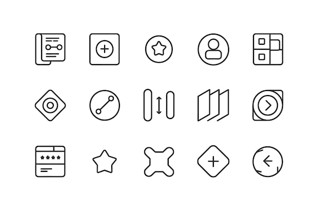 Collection of User Interface Icons for Web and Application Design