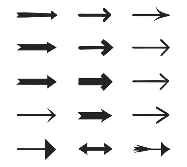 Collection of Various Arrow Designs and Directions