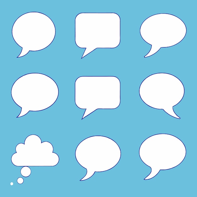 Collection of Various Speech and Thought Bubbles