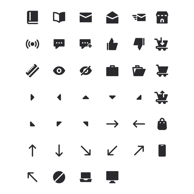 Collection of web and app user interface icons