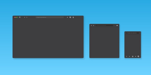 collection of Web browser window template
