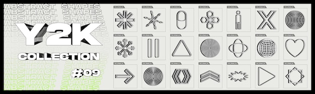 collection of y2k elements big collection of abstract graphic geometric objects abstract bauhaus forms