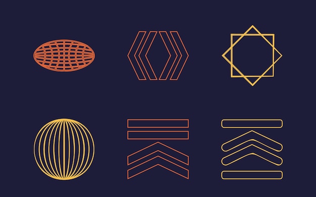 Collection of Y2K elements Extraordinary Graphic Assets Elements for graphic decoration