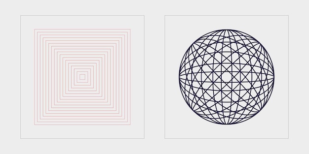 Collection of Y2K elements Rave psychedelic retro futuristic set Flat minimalist icons