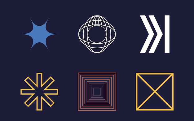 Collection of Y2K elements Retro futuristic graphic ornaments For modern Tshirts designed