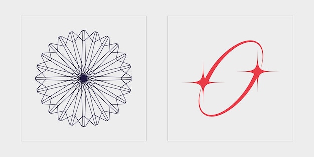 collection of y2k elements retro futuristic graphic ornaments templates for notes posters