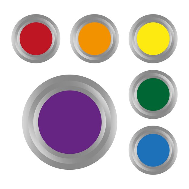 Color buttons Button pin badge Emergency symbol Vector illustration