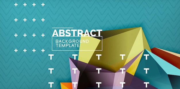 Color geometric abstract background minimal abstraction design with mosaic style 3d shape