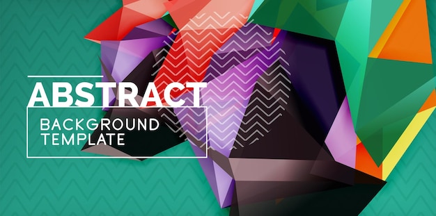 color geometric abstract background minimal abstraction design with mosaic style 3d shape