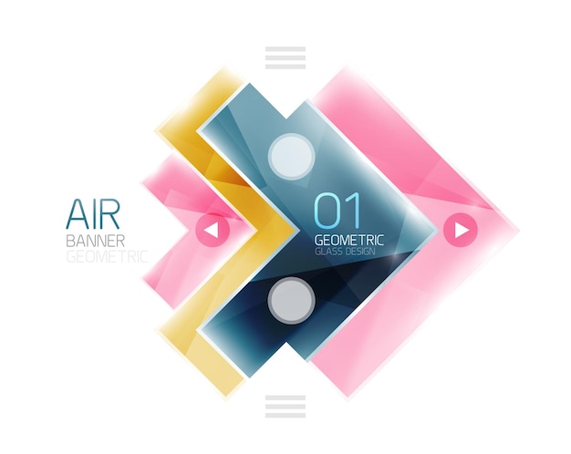 Color glossy glass arrow banner