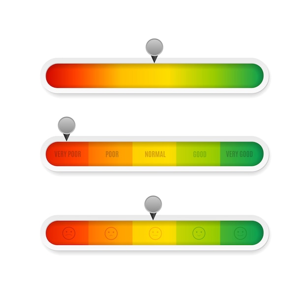 color gradient horizontal level indicator set symbol of measurement progress vector illustration