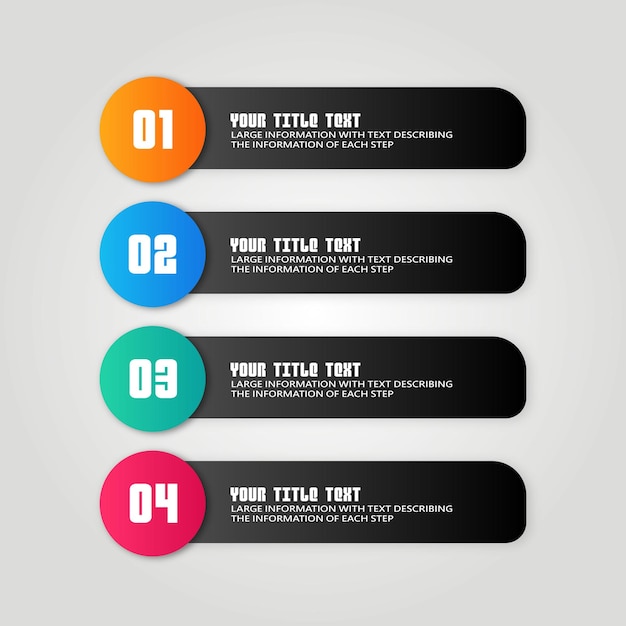 color infographic template for your information text on black plate