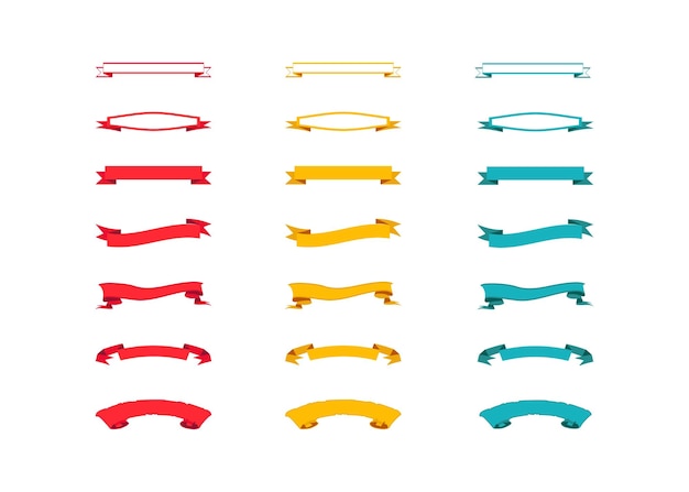 Color ribbons banners icon Text tag illustration symbol decor vector