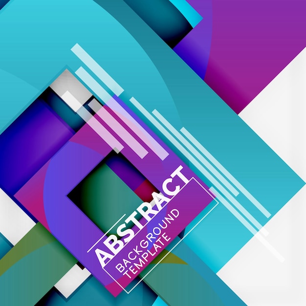 Color square composition with text Geometric abstract background