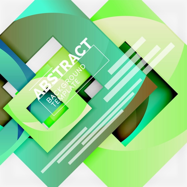 Color square composition with text Geometric abstract background