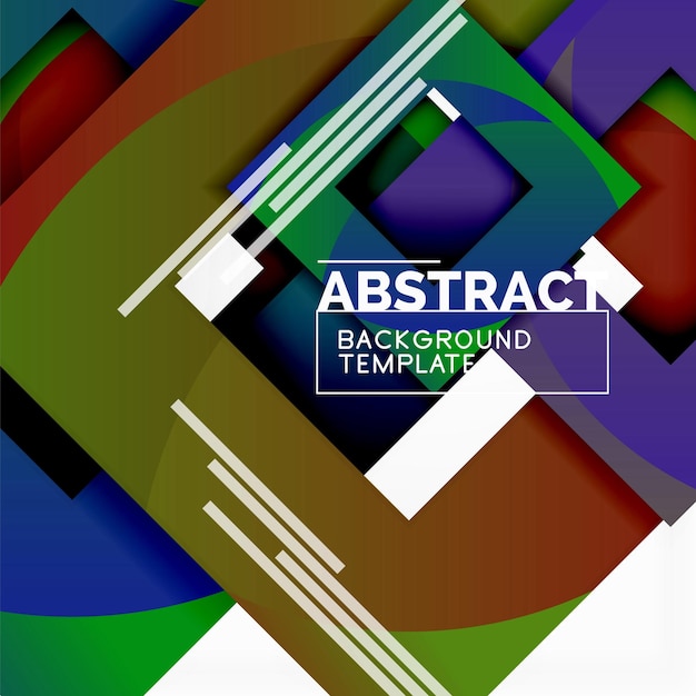 Color square composition with text Geometric abstract background