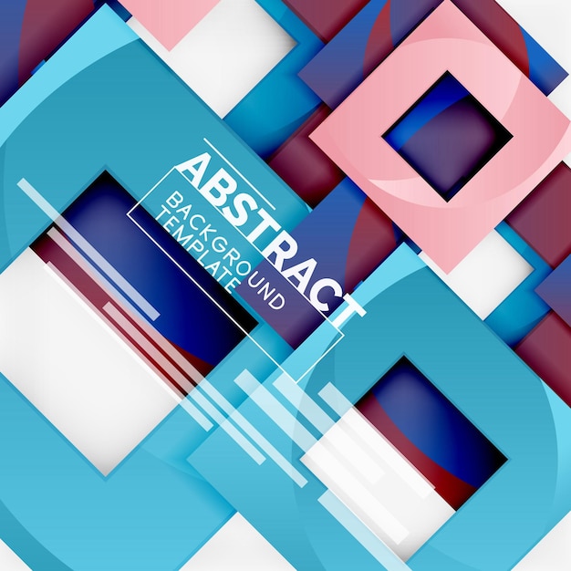 Color square composition with text Geometric abstract background