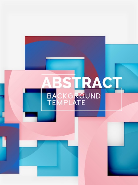 Color square composition with text Geometric abstract background