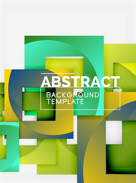 Color square composition with text Geometric abstract background