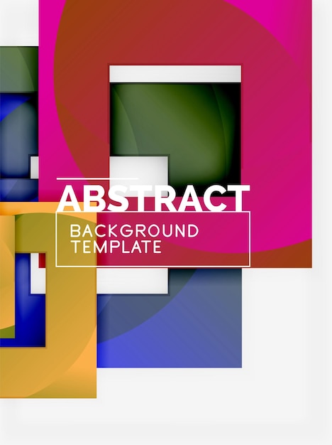 Color square composition with text Geometric abstract background