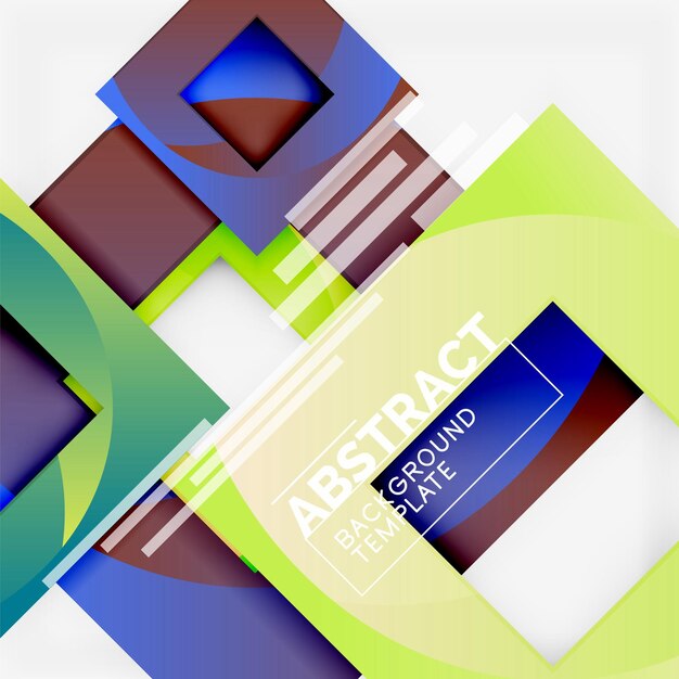 color square composition with text geometric abstract background