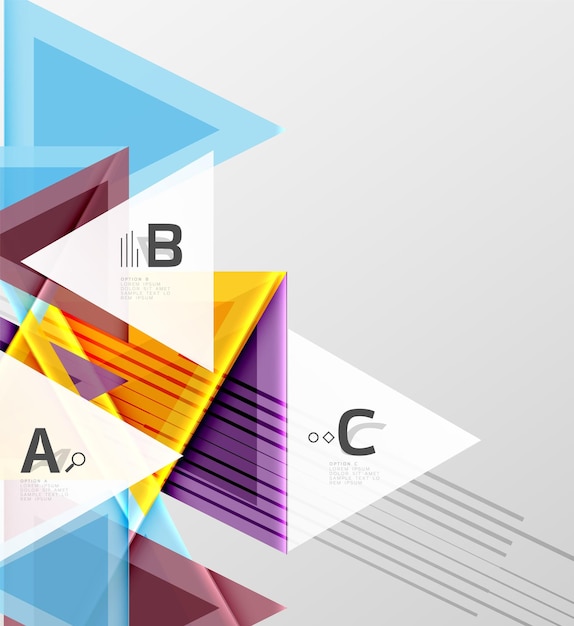 Color triangles background modern geometric abstract background