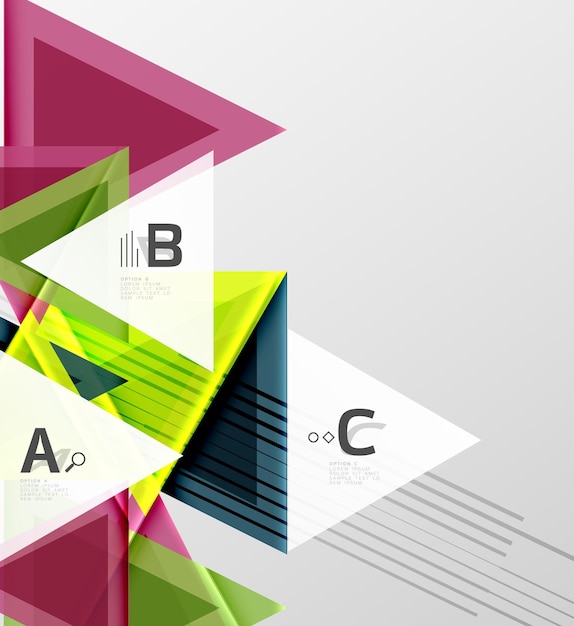 Color triangles background modern geometric abstract background