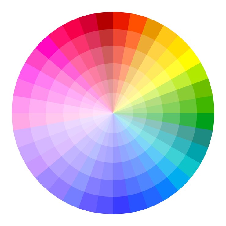 Vektör color wheel gradient full spectrum hues circular palette design vector illustration