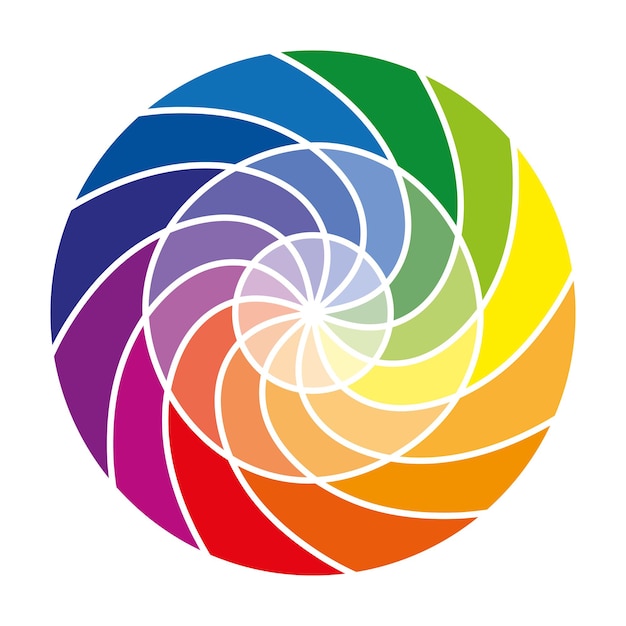 Color wheel or color circle with twelve colors