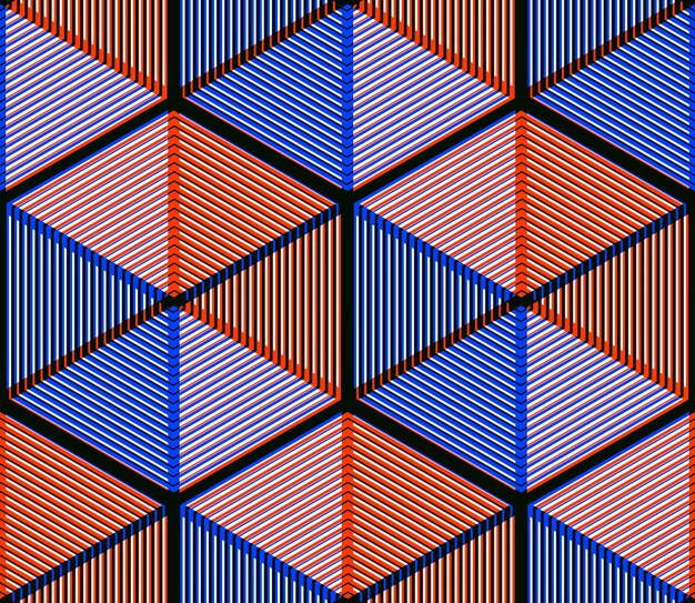 Colored abstract interweave geometric seamless pattern, EPS10. Bright illusory backdrop with three-dimensional intertwine figures. Graphic contemporary covering.
