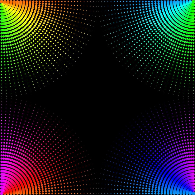 Colored circles balls on a black background is insulated