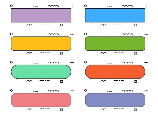 Colored line banner in flat style vector illustration Set of promotional abstract banner