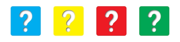 Colored Question mark sign set Vector illustration