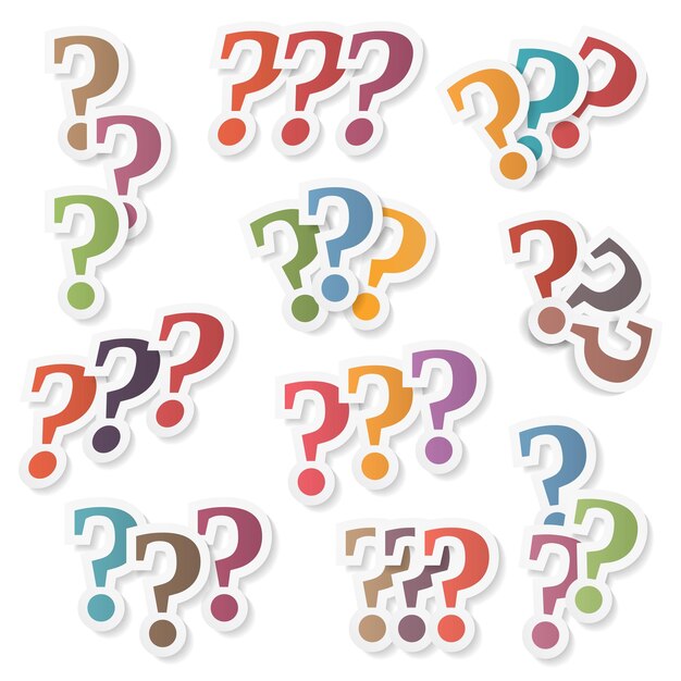 Colored question marks set vector eps10 illustration