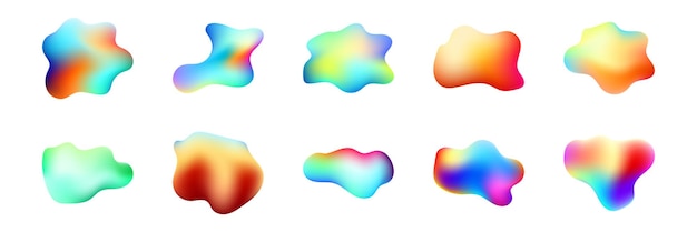 colorful 3d vector liquid blob shapes collection