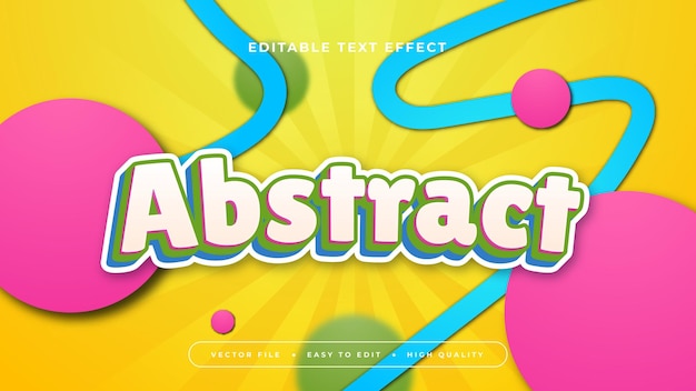 colorful abstract 3d editable text effect font style