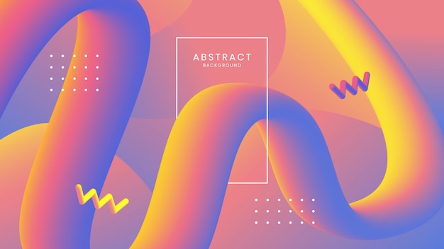 Colorful abstract background with fluid linear shapes