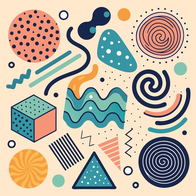 Colorful Abstract Geometric Art Modern Design with Dynamic Shapes