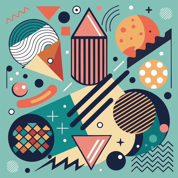 colorful abstract geometric art modern design with dynamic shapes