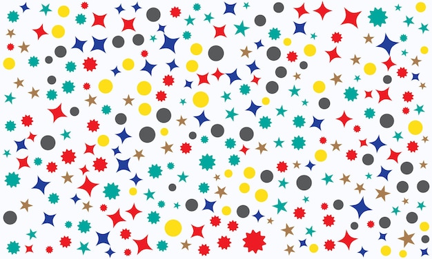 Colorful Abstract Geometric Pattern Playful Design with Stars