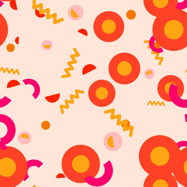 Colorful abstract geometric seamless pattern. Messy geometry. Memphis style.