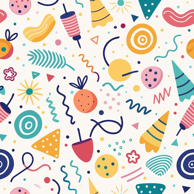 Colorful Abstract Shapes Pattern for Design