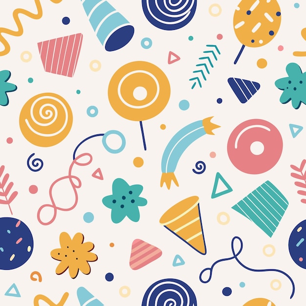 Colorful Abstract Shapes Patterns Seamless Repeat