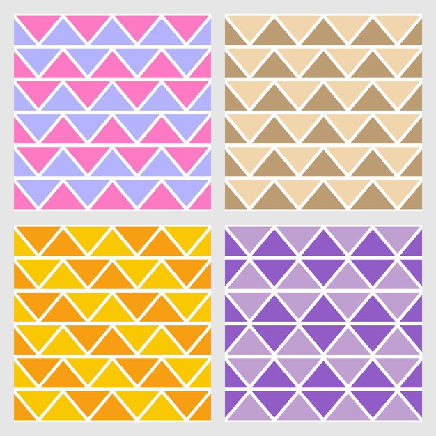 Colorful abstract triangle basic shape seamless patterns
