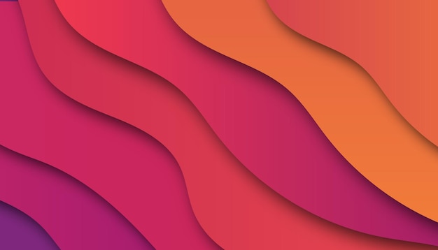 Colorful abstract wavy papercut layers background