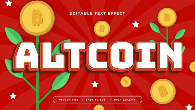 Colorful altcoin 3d editable text effect font style