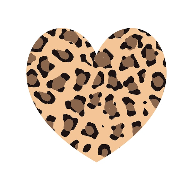 colorful animal print hearts vector