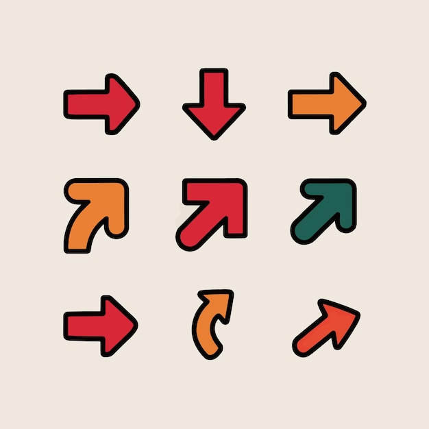 Colorful Arrow Icons Set