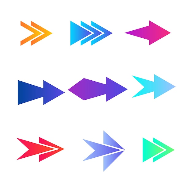colorful arrows set icons arrow icon arrow vector collection arrow cursor modern simple arrows