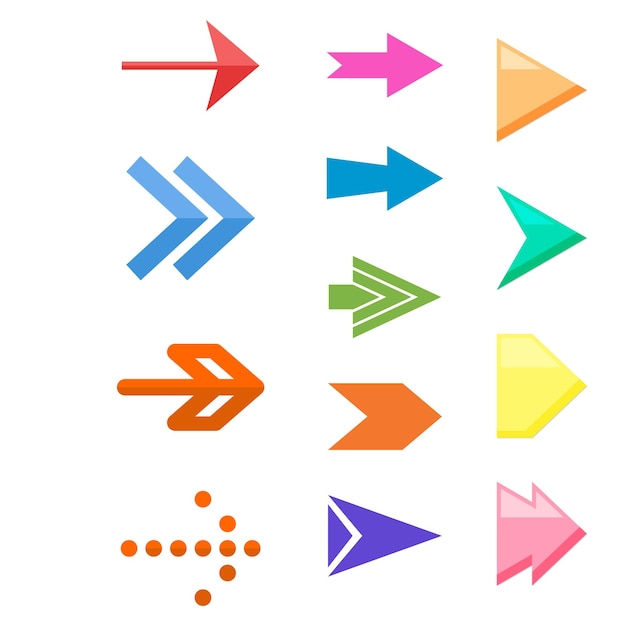 colorful arrows with arrows pointing to different colors and different colors